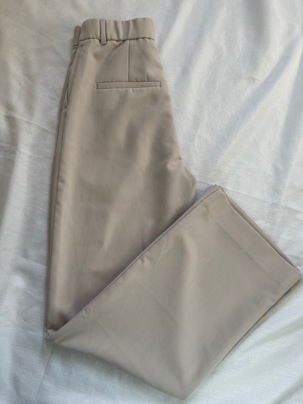 Abercrombie & Fitch Beige Tailored Elastic-Waist Trousers